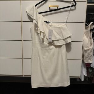 French Connection one shoulder white dress